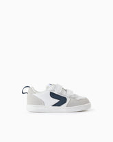 Tenis Velcro Combinado Gris Azul Zippy