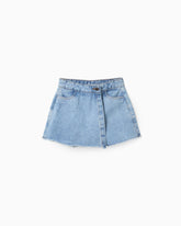Falda Short Flecos Denim Claro Zippy