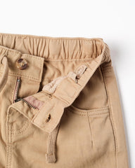 Pantalón Dril Cintura Resortada Beige Zippy