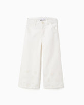 Pantalón Detalle Bota Ojalillo Blanco Zippy