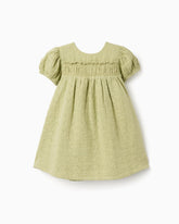 Vestido Ojalillo Bordado Verde Zippy