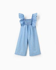 Enterizo Largo Volantes Denim Zippy