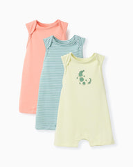 Set 3 Peleles Cocodrilo Rayas Verde Zippy