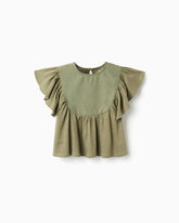 Blusa Volantes Verde Oscuro Zippy