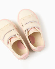 Tenis con Velcro Bordado Flores Beige Zippy estilo
