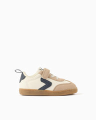 Tenis Velcro Combinado Azul Beige Zippy perfil
