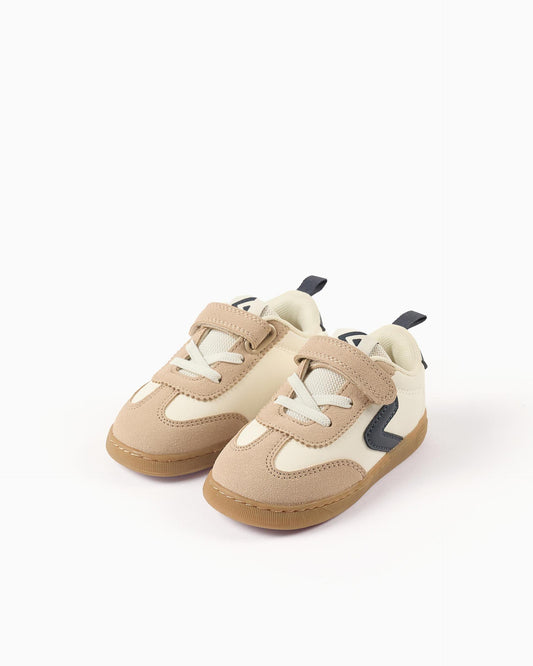 Tenis Velcro Combinado Azul Beige Zippy