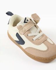 Tenis Velcro Combinado Azul Beige Zippy