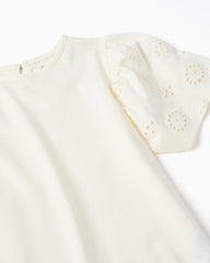 Blusa Mangas Ojalillo Crema Zippy detalle
