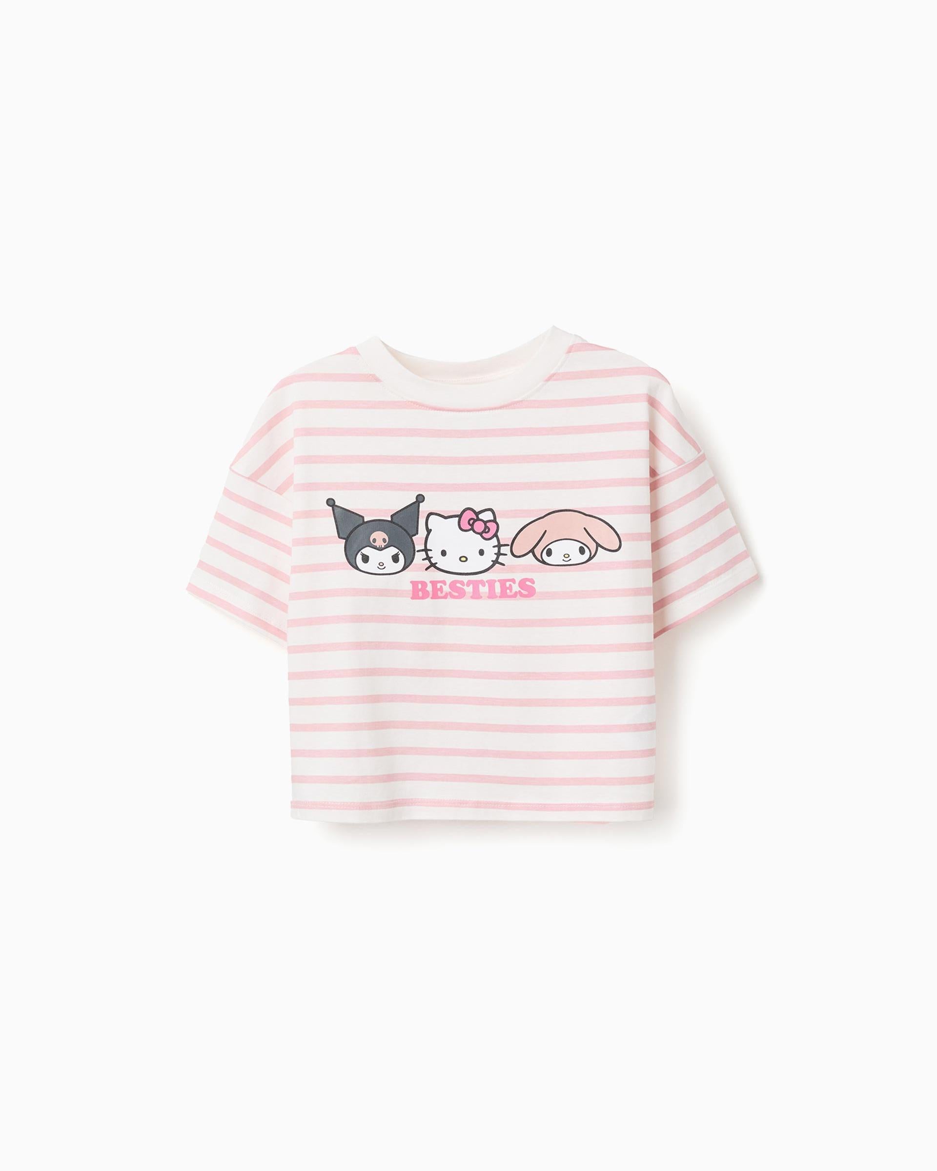 Blusa Estampado Hello Kity Besties Rosa Zippy