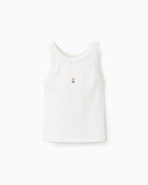 Blusa Crop Top Flor Bordado Crema Zippy