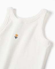Blusa Crop Top Flor Bordado Crema Zippy estilo