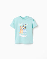Camiseta Estampado Bluey y Bingo Azul Zippy
