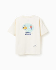 Camiseta Overzise Globo Bolsillo Beige Zippy detalle