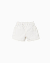 Short Botones Resortado Blanco Zippy