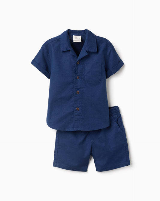 Conjunto Camisa y Bermuda Azul Navy Zippy