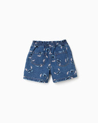 Short Estampado Stitch Denim Zippy