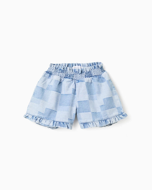 Short Combinado Cuadros Denim Zippy