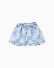 Short Combinado Cuadros Denim Zippy