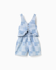 Enterizo Combinado Cuadros Denim Zippy