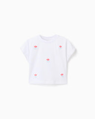 Blusa Detalles Tulipanes Blanco Zippy
