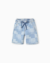 Bermuda Combinada Cuadros Denim Zippy