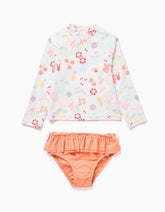 Vestido de Baño Manga Larga Naranja Zippy