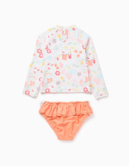 Vestido de Baño Manga Larga Naranja Zippy
