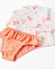 Vestido de Baño Manga Larga Naranja Zippy