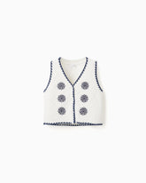Blusa Tejida Botones Flores Zippy