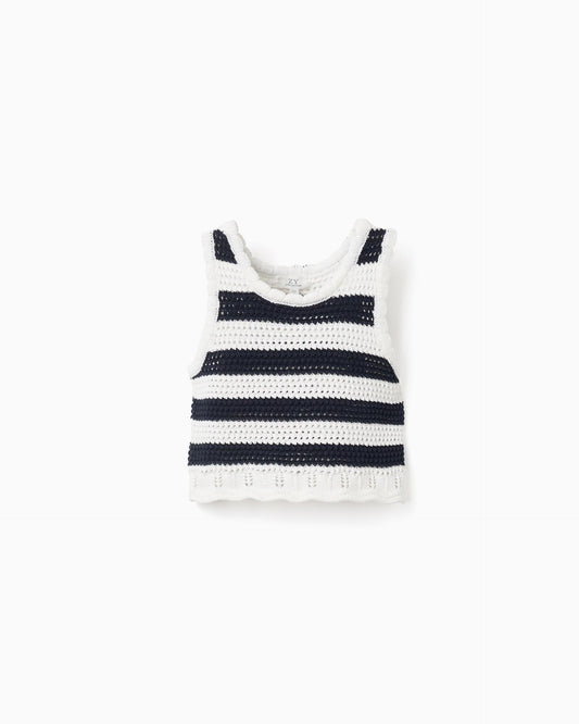 Blusa Crop Top Tejido Rayas Zippy