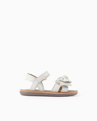 Sandalias Velcro Detalle Moño Blanco Zippy perfil