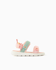 Sandalias Velcro Combinada Naranja Zippy lado