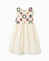 Vestido Combinado Crochet Beige Zippy
