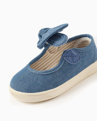 Baleta Detalle Moño Denim Zippy estilo