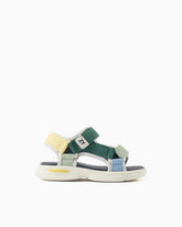 Sandalias Combinadas Velcro Verde Zippy