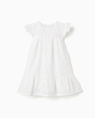 Vestido Ojalillo Flores Blanco Zippy
