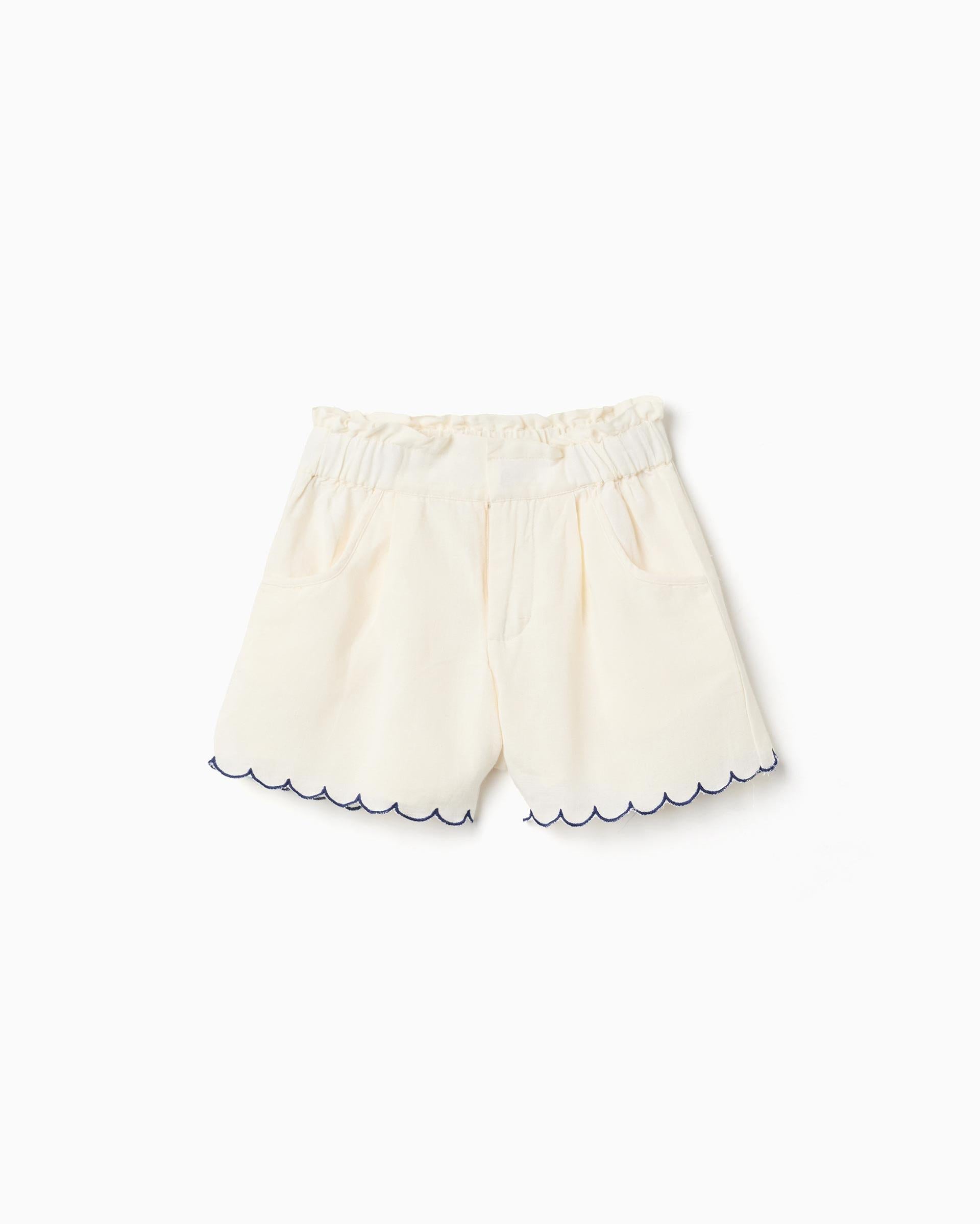 Short en Lino para Niña Beige Zippy