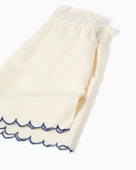 Short en Lino para Niña Beige Zippy detalle