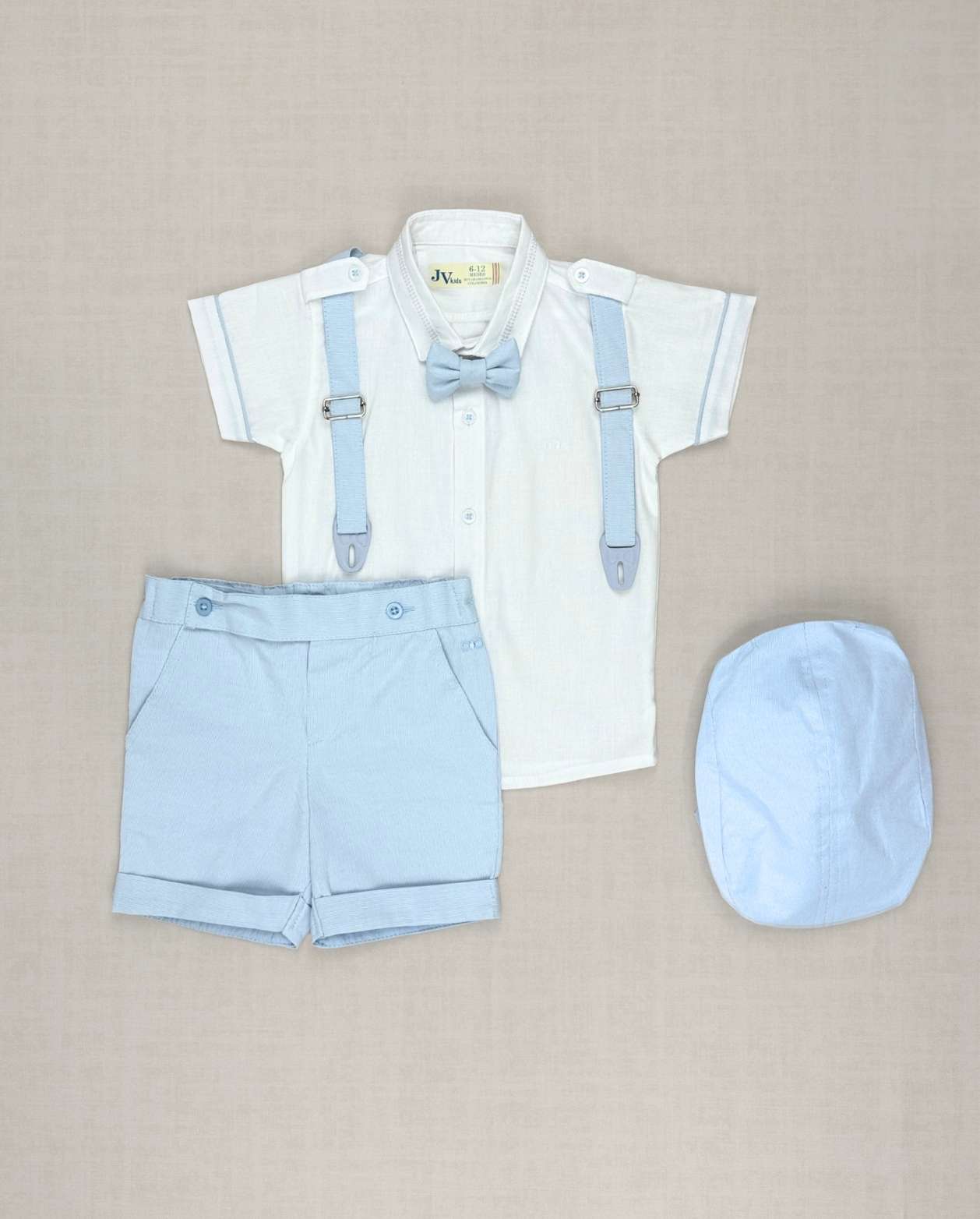 Conjunto Bermuda Con Boina Azul