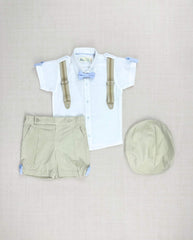 Conjunto Ceremonia Bermuda Tirantes Beige
