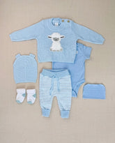 Set Primer Día Bordado Oveja Azul