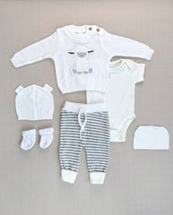 Set Primer Día Bordado Oveja Blanco