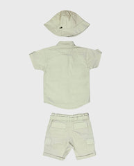 Conjunto Niño Safari Beige de Verano Camisa y Bermuda Africa