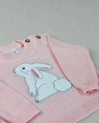 Set Primer Día Conejo Tejido Rosa Detalle