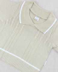 Set Primer Día Tejido Detalle Cuello Café Niños