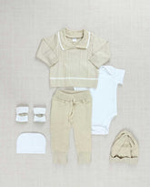 Set Primer Día Tejido Detalle Cuello Café