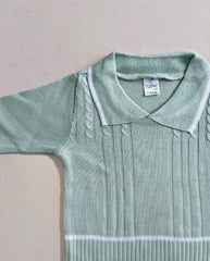 Set Primer Día Tejido Detalle Cuello Verde Detalle