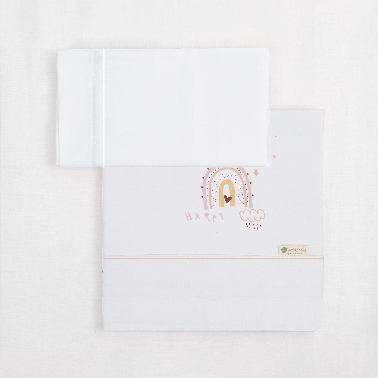 Juego De Sábanas Maxicuna Arcoíris Happy Days Bimbidreams