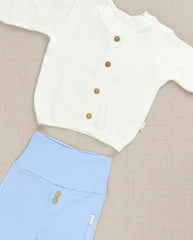 Set Primer Día Tejido Body Puntos Azul Detalle